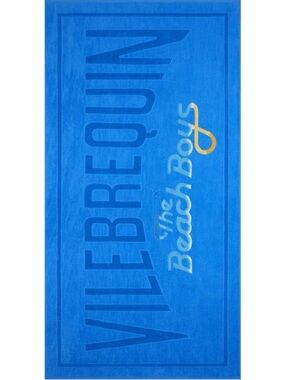Vilebrequin Blue Graphic Beach Towel with Yellow Accent